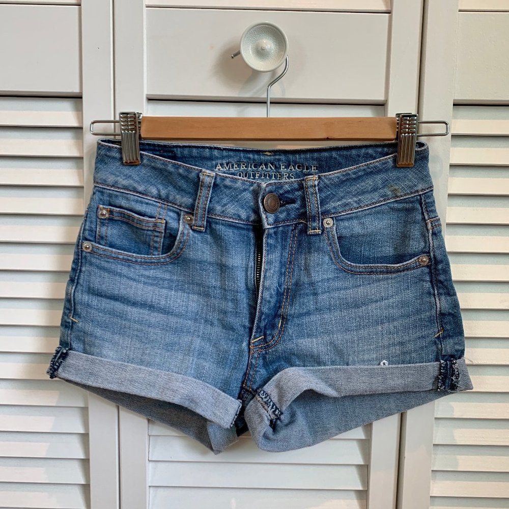 American Eagle Medium Wash Denim Shorts